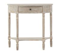 Grey & Rustic Design Rounded Console Table for Hallway, Pine Wood Wood Table for Home and Office Décor