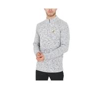(Grey, S) BRAVE SOUL Mens Cable Knitted Jumper Half Zip Sweater