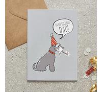 Grey Schnauzer Birthday Card for Dad