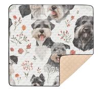 Grey Schnauzer Dog Cute Foldable Baby Gym & Activity Mat for Indoor Outdoor Comfortable Baby Crawling Mat for Baby Kids Toddlers Infants, 50'' x 50''