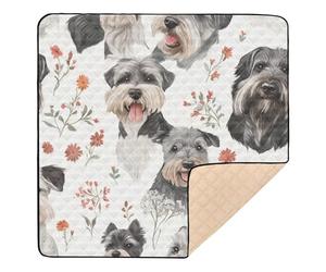 Grey Schnauzer Dog Cute Foldable Baby Gym & Activity Mat for Indoor Outdoor Comfortable Baby Crawling Mat for Baby Kids Toddlers Infants, 50'' x 50''