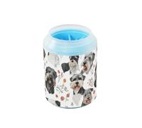 Grey Schnauzer Dog Reusable Paw Washer Cup with Silicone Brush Soft Feet Bathing Brush for Small Medium Dogs & Cat Breeds lavadora de patas para perros