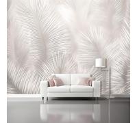 Grey Self-Adhesive Wallpaper Mural, Tropical Palm Leaves Texture Patterned Wall Decor for Living Room Bedroom, Home Decoration Wall Stickers for Teen Kids Bedroom Playroom 300 x 210 cm