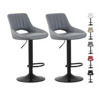(GREY) Set of 2 Height Adjustable Kitchen BarStool Stacey