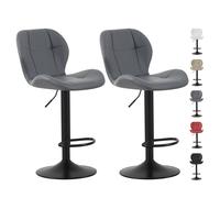 (GREY) Set of 2 Height Adjustable Kitchen BarStool Stella