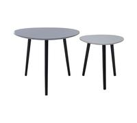 Grey Set of 2 Nesting Tables, Triangular Nest of Tables with Three Legs, Sturdy Side Tables for Home, Office