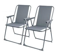 Set Of 2 Folding Garden Chair Gr8 Garden Grey One Size