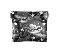 Grey-sharkPU Leather Small Coin Portable Card Key Organizers for Girls Ladies Handbag, Grey-shark, One Size