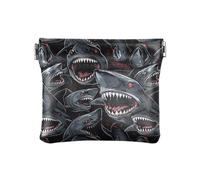 Grey-sharkSmall Leather Coin Purse Unique Jewelry for Women Boys Girls, Grey-shark, One Size