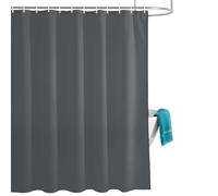 Grey Shower Curtain for Bathroom, Pure Solid Color Simple Turquoise Modern Waterproof Cloth Fabric Bathroom Accessories Set with 12 Rust Proof Plastic Hooks, 72” x 84”