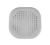 Grey Shower Drain Hair Catcher with Suction Cups, Silicone Foldable Sink Strainer Protector Drain Cover for Sinks Baths Bathtub Showers