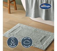 (Grey) Silentnight Supersoft Bathmat Super Soft & Absorbent 100% Cotton BCI - Quick Drying Plush Texture Non-Slip Base Bathmat - 80 x 50cm - Machine Washable
