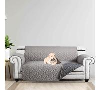 (Grey Silver, 2 Seater Sofa Cover) Quilted Sofa Cover Waterproof Furniture Cover Protector Throw Recliner Chair Covers