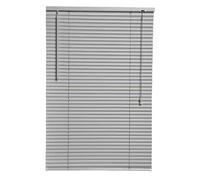 Grey/Silver Plain PVC venetian Blind - Width 135cm x Drop 150cm - 25mm Horizontal Slats - Easy Fit Trimmable fitting with Tilt control Wand Mechanism