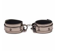 grey/silver Shadow Grip Gunmetal Ankle Cuffs