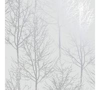 Grey Silver Trees Wallpaper Metallic Shine Forest Woods Rhea Zandra YL