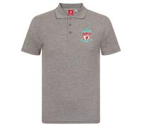 (Grey Single Crest, Small) Liverpool FC Mens Polo Shirt Crest OFFICIAL Football Gift
