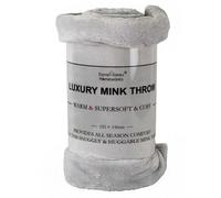 (Grey, Single) Soft Mink Throw Over Bed Faux Cuddle Luxury Fur Fleece Bedding Sofa Warm Blanket