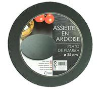Grey Slate Stylish Presentation Cheese Biscuit Serving Party Round Plate Board (Single)