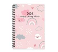 Grey Sleepy Elephant 2026 Journal A5 To Do List Notebook Daily Diary Mens 2026 Diary Organiser/Planner for Meeting Week To View Monthly Year Planner with Dotted Line Note Page Slim