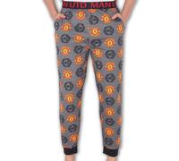 (Grey Slim, XL) Manchester United FC Official Football Gift Mens Lounge Pants Pyjama Bottoms