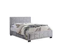 Birlea 120Cm Hannover Fabric Bed Steel Crushed Velvet