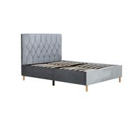 Grey Small Double Bed Frame Birlea Loxley 120cm 4FT Fabric Bedstead