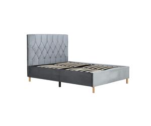Grey Small Double Bed Frame Birlea Loxley 120cm 4FT Fabric Bedstead
