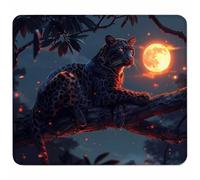 Grey Small Mouse Mat 340x280mm Gaming Mouse Pad Leopard, Non-Slip Rubber Base, Waterproof Surface, Stitched Edges Mousemat, Compatible with Laser and Optical Mice Wear-Resistant, Gifts for Men 8-6726