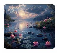Grey Small Mouse Mat 400x300mm Gaming Mouse Pad River, Non-Slip Rubber Base, Waterproof Surface, Stitched Edges Mousemat, Compatible with Laser and Optical Mice Wear-Resistant, Gifts for Men 9-3291