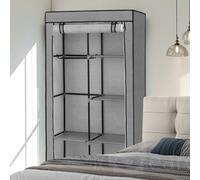 Grey Small Portable Closet with Metal Frame & Fabric Cover