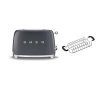 Smeg TSF01 2 Slice Toaster + TSBW01 Bun Warmer Bundle - Grey