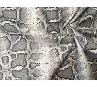 Grey Snake Skin Fabric Snakeskin Digital Animal Print Cotton Material - Curtains, Decor, Dress, Furnishing - Grey & Cream Stripes - 140cm Wide (1 METRE)