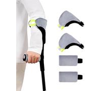 Grey Soft Velvet Elbow Brace & Forearm Crutch Pads, Ultra-Comfortable Armpit & Hand Grip Padding, Washable Walking Aid Accessories for Adults, Arm Pads & Hand Grips Covers (2 Pair))