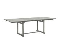 Grey Solid Acacia Extendable Garden Dining Table Outdoor Wood 160-240x100x75 cm