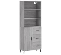 (grey sonoma, 1 door 3 drawers) vidaXL Highboard Sideboard Storage Cabinet High Gloss White Engineered Wood