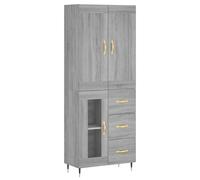 (grey sonoma, 1 glass door 3 drawers) vidaXL Highboard Sideboard Storage Cabinet Home Side Cabinet Engineered Wood