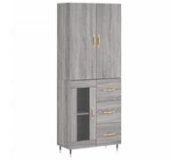 (grey sonoma, 1 glass door 3 drawers) vidaXL Highboard Sideboard Storage Cabinet Side Cabinet White Engineered Wood