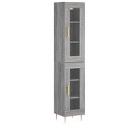 (grey sonoma, 1 glass door) vidaXL Highboard Sideboard Cupboard Storage Cabinet Smoked Oak Engineered Wood