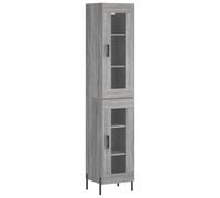 (grey sonoma, 1 glass door) vidaXL Highboard Sideboard Tall Storage Cabinet Side Cabinet Engineered Wood