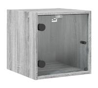 (grey sonoma, 1 pcs) vidaXL Bedside Cabinet with Glass Door Nightstand Bed Table End Table White