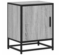 (grey sonoma, 1 pcs) vidaXL Bedside Cabinets 2 pcs Black 40x31x50 cm Engineered Wood and Metal