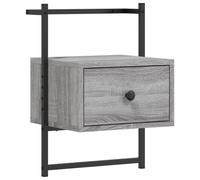 Vidaxl Bedside Cabinet Wall-mounted Grey Sonoma 35X30X51 Cm Engineered Wood, Grey