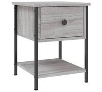 (grey sonoma, 1 pcs) vidaXL Bedside Table Cabinet Side Table Telephone Table Black Engineered Wood