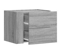 (grey sonoma, 1 pcs) vidaXL Wall-mounted Bedside Cabinet Floating Bed Table Side Cabinet Smoked Oak