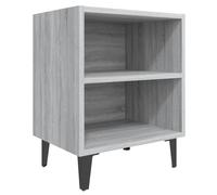 (grey sonoma, 1) vidaXL 1/2x Bed Cabinet with Metal Legs 40x30x50 cm Nightstand Multi Colors