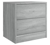 (grey sonoma, 1) vidaXL 1/2x Bedside Cabinet Chipboard Nightstands Storage Unit Black/White