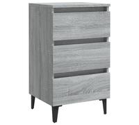 (grey sonoma, 1) vidaXL Bed Cabinets with Metal Legs Nightstand Side Table Storage Bed Table