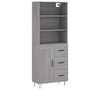 (grey sonoma, 1 wood door 3 drawers) vidaXL Highboard Sideboard Cupboard Side Cabinet Sonoma Oak Engineered Wood