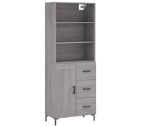 (grey sonoma, 1 wood door 3 drawers) vidaXL Highboard Sideboard Storage Cabinet Side Cabinet White Engineered Wood
